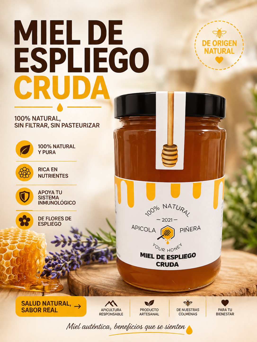 Miel Cruda Espliego 500gr