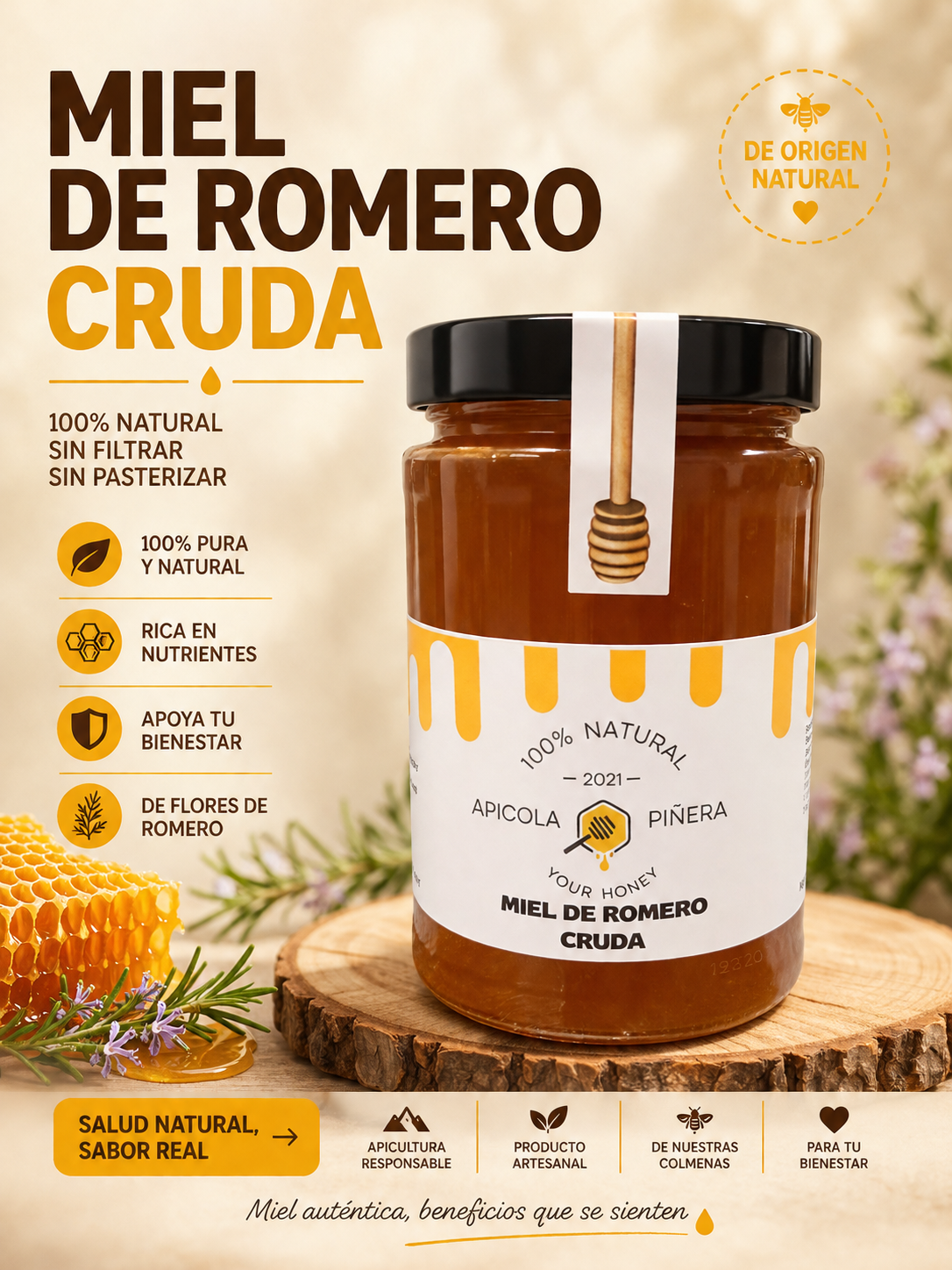 Miel Cruda Romero 500gr
